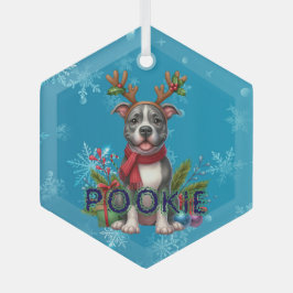 Enfeites de natal Pitbull personalizável