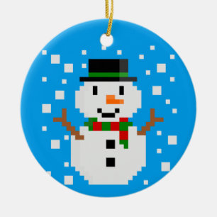 Enfeites de natal Pixel Art SNOWMAN