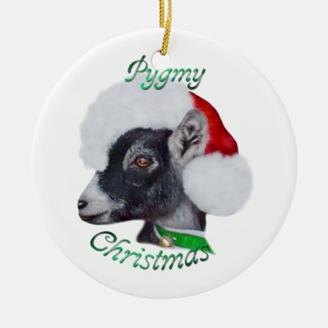 Enfeites de natal Pygmy Goat Santa Hat (Frente)