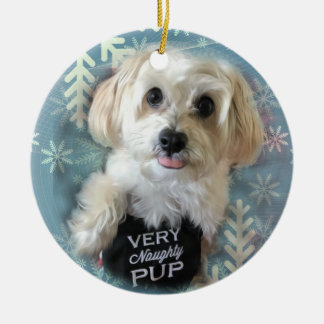 Enfeites de natal redondos do cão de filhote de