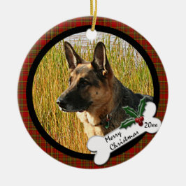Enfeites de natal redondos do german shepherd