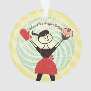 Enfeites de natal retros da padaria da dona de