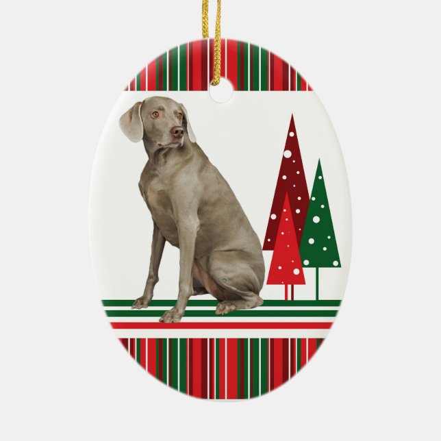 Enfeites de natal retros de Weimaraner (Verso)