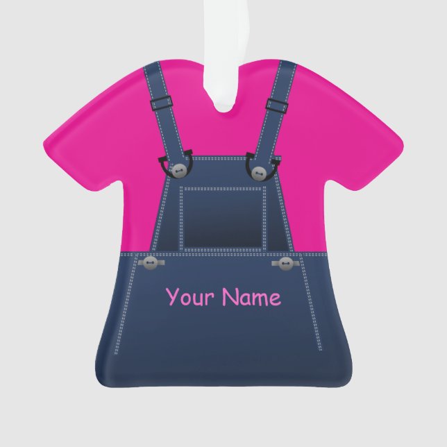 Enfeites de natal rosa-quente Counts Overalls (Frente)