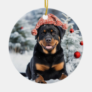 Enfeites de natal Rottweiler