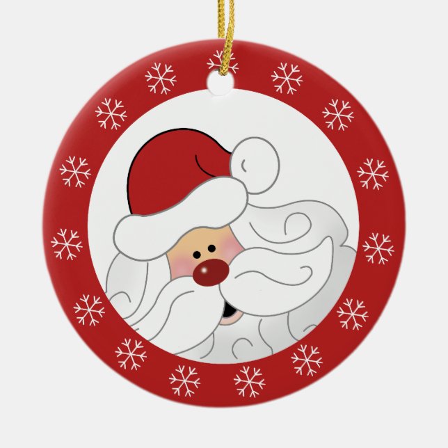 Enfeites de natal Santa Claus {Floco de Neve Verme (Frente)