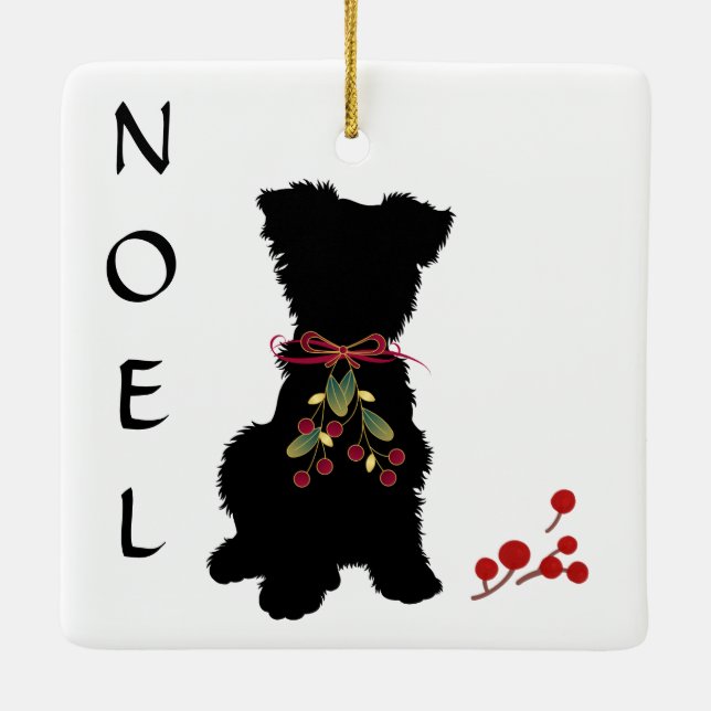 Enfeites de natal Scruffy Mutt NOEL (Verso)