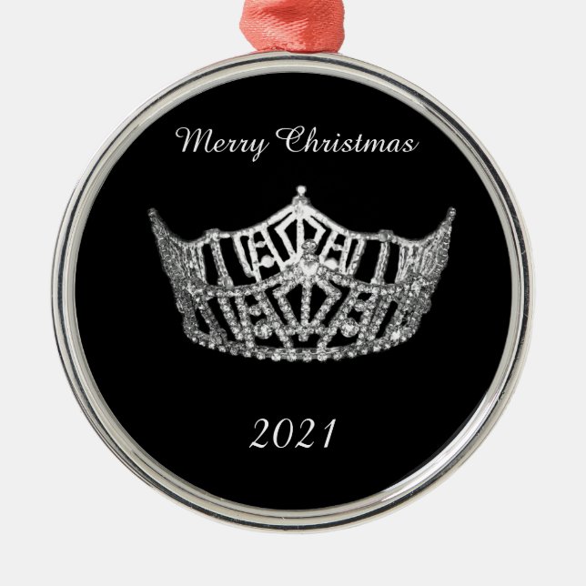 Enfeites de natal Silver Crown estilo Miss América (Frente)