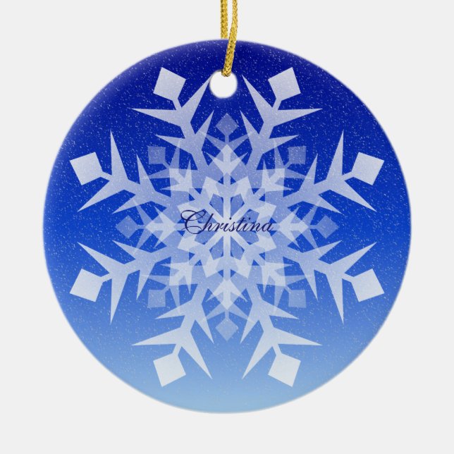 Enfeites de natal Snowflake com Nome (Frente)