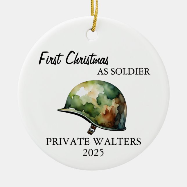 Enfeites de natal Soldado Do Exército Para Militar (Frente)