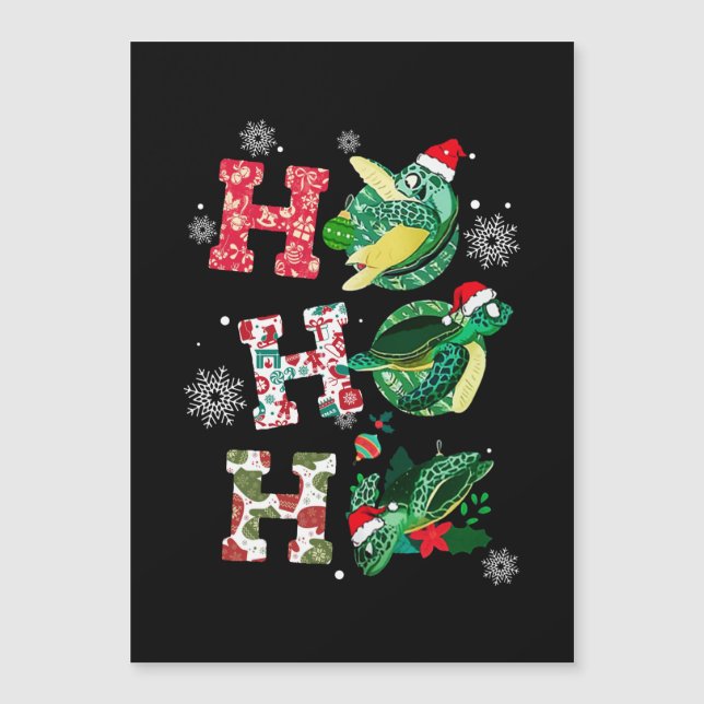 Enfeites de Natal Tartarugas do Papai Noel Ho Ho H (Frente)