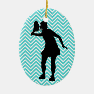 Enfeites de natal Tênis Chevron Azul para Meninas