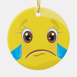 Enfeites de natal tristes de Emoji dos rasgos