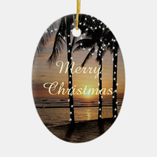 Enfeites de natal tropicais da praia