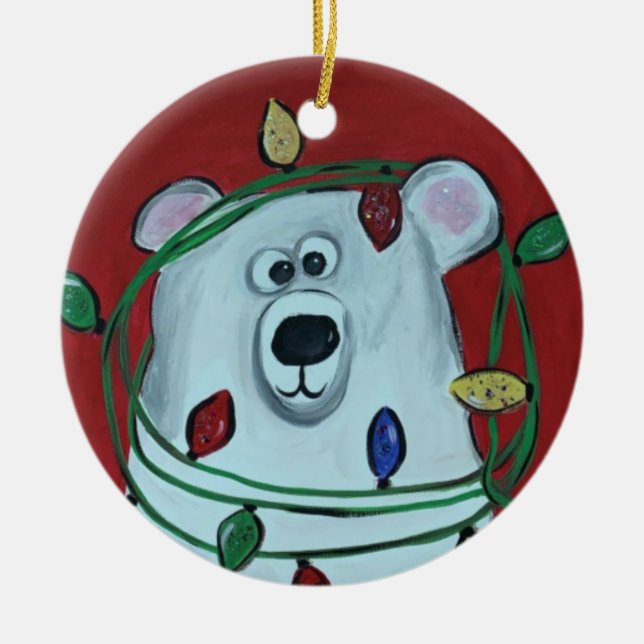 Enfeites de natal - urso polar maravilhoso (Frente)