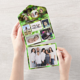 Enfeites de natal verde adiciona fotos da família
