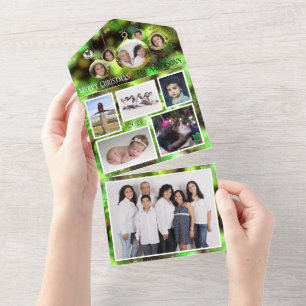 Enfeites de natal verde adiciona fotos da família
