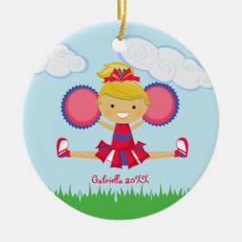 Enfeites de natal vermelho, branco e Cheerleader a