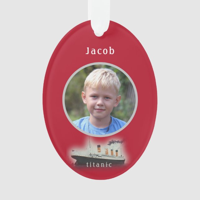  Enfeites de natal Vermelho de Foto Titanic (Frente)