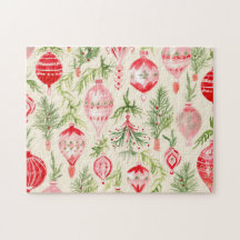 Enfeites de natal vermelho-rosa Quebra-cabeça de s