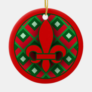 Enfeites de natal vermelhos e verdes da flor de