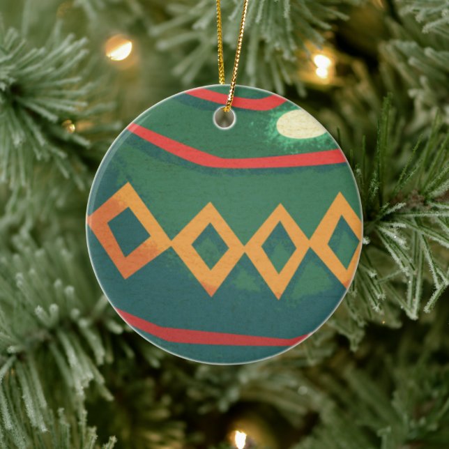 Enfeites de Natal Vermelhos e Verdes Retrô (Árvore)