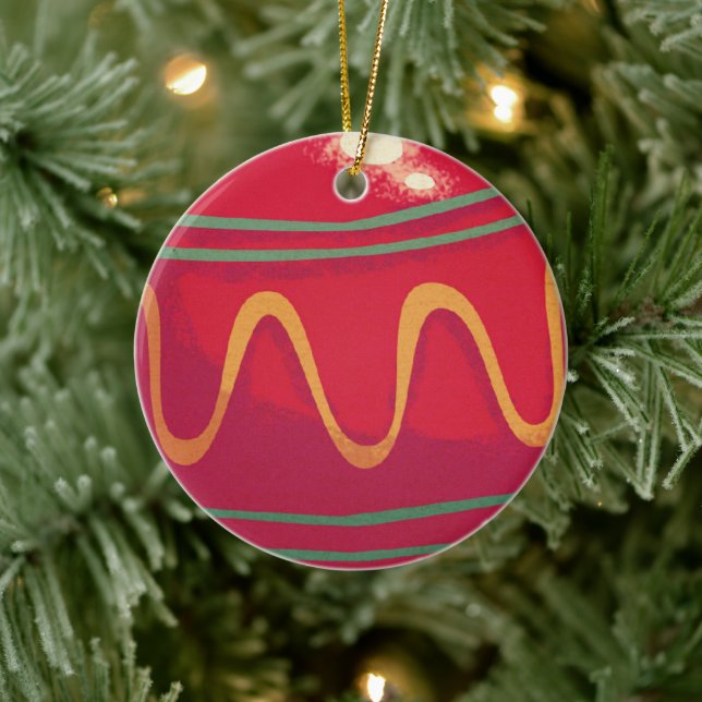 Enfeites de Natal Vermelhos e Verdes Retrô (Árvore)