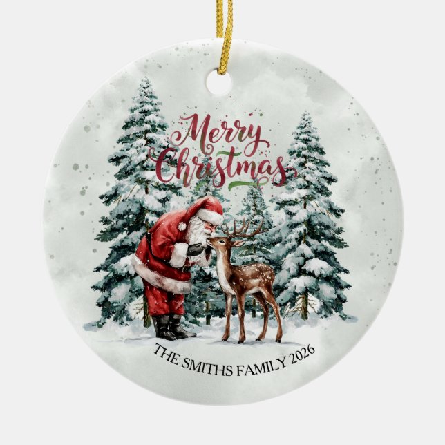 Enfeites de natal Vintage Santa Claus (Frente)