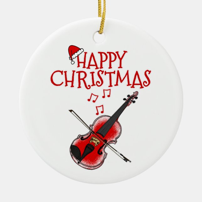 Enfeites de natal Violinista Violino (Frente)