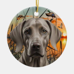 Enfeites de natal Weimaraner, Caça a Patos