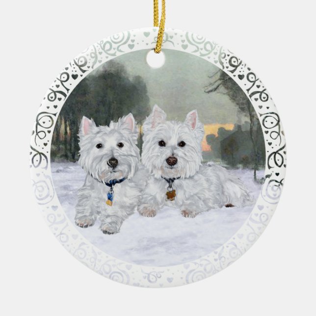 Enfeites de natal Westies (Frente)