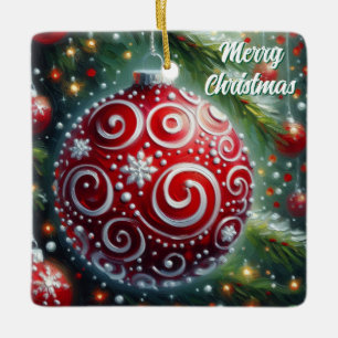 Enfeites de natal Whimsic Vermelho Cabeça Branca