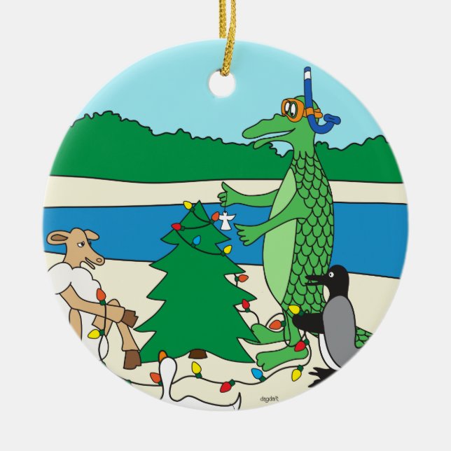 Enfeites de natal Whimsical Beach (Frente)
