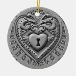Enfeites personalizados Silvery Heart Lock