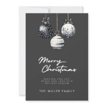 Enfeites Preto e Branco Cartão de Natal Minimalist