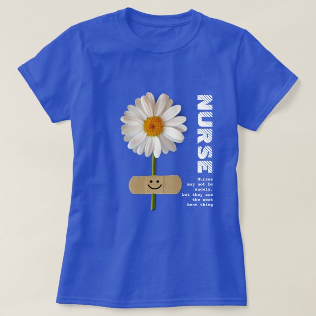 Enfermeira Daisy Smiley Gift T-Shirt (Frente do Design)