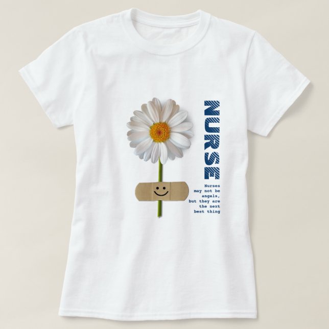 Enfermeira Daisy Sorrindo - T-Shirts com presentes (Frente do Design)
