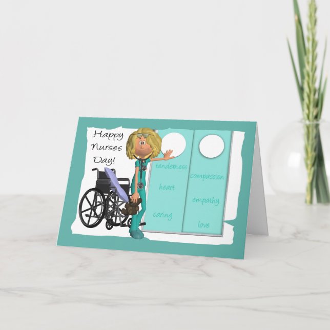 Enfermeira de Cartoon, Cartão de Saudação para o D (Frente)