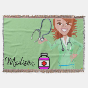 Enfermeira de girassol lança cobertor