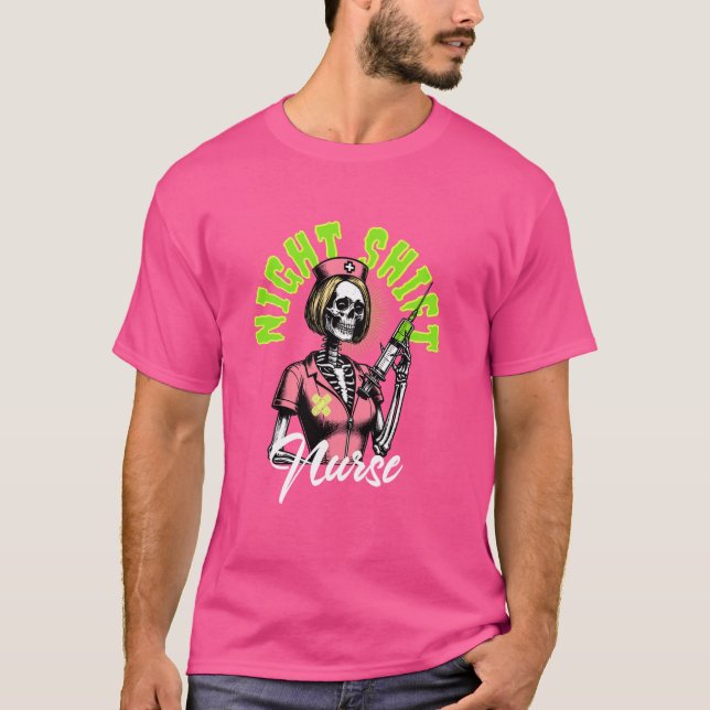 Enfermeira de Halloween Camisa Assustadora Turnos  (Frente)