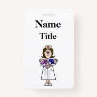 Enfermeira de maternidade com Crachá de bebês pers