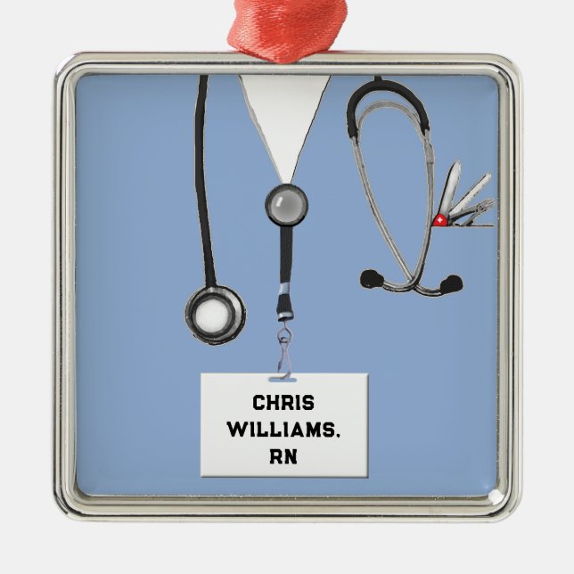 Enfermeira de Natal - Ornamento de Metal Coletivo (Frente)
