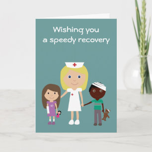 Enfermeira e crianças bonitas Consiga um cartão em