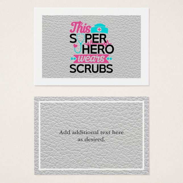 Enfermeira - Este Superherói Veste Scrubs - Adicio (Frente & Verso)