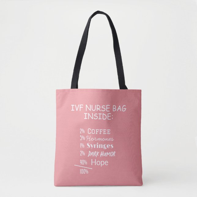 Enfermeira FIV Fertilidade Agravadora Tote Bag Eng (Frente)