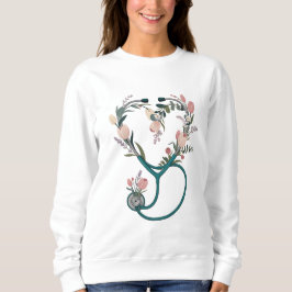 Enfermeira Floral Stethoscope T-Shirt - Pastel Sua