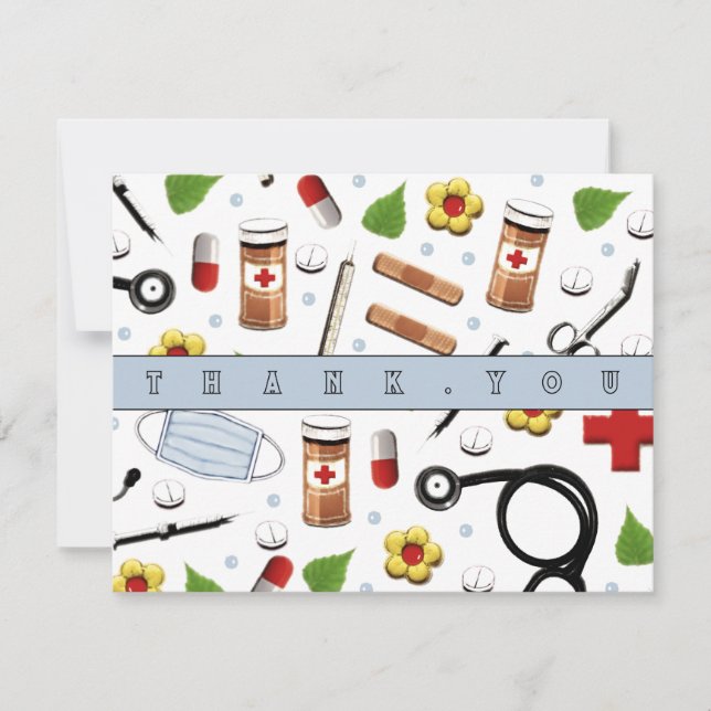 Enfermeira Obrigado Cartões (Frente)