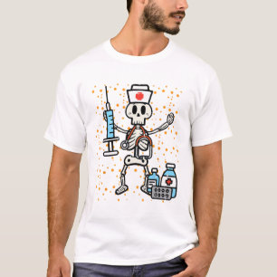 Enfermeira Ortopedia Halloween Skeleton Scrub Top