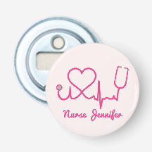 Enfermeira Personalizada Rosa Nome Stethoscope Lin