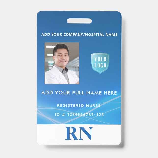 Enfermeira Registrada, LPN Crachá com Logotipo (Frente)